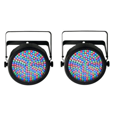 (2) Chauvet SlimPar 64 LED DMX Slim Par Can Stage Pro DJ RGB Lighting Effects