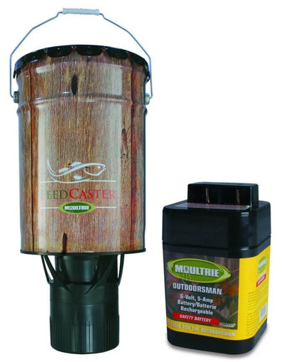 Moultrie Feeders 6 Gallon Automatic Pond Fish Feeder + 6V Rechargeable Battery