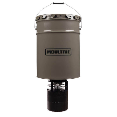 NEW! Moultrie 6.5 Gallon Pro-Hunter Bucket Style Hanging Feeder + 6 Volt Battery