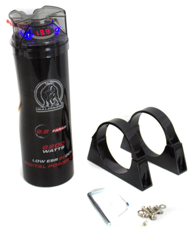 BULLZ AUDIO 2200 Watt 12v 2.2 Digital Car Power Farad Capacitor (Refurbished)