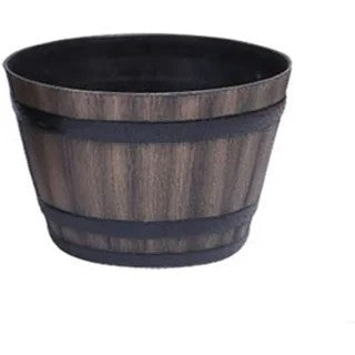 HC Companies 16" Indoor Outdoor Aged Wooden Oak Whiskey Barrel Planter (8 Pack)