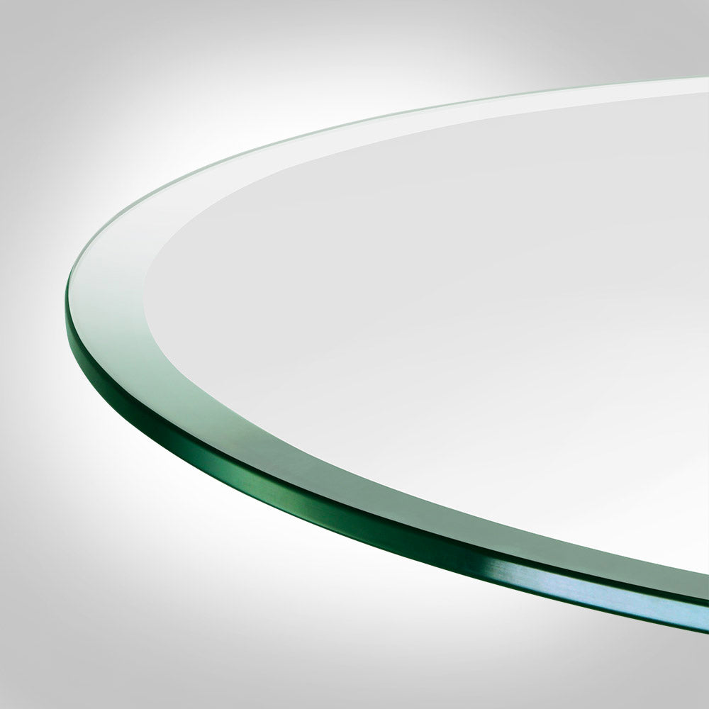 Dulles Glass 36" Round 1/2 In Thick Glass Table Top with Beveled Edge (Open Box)