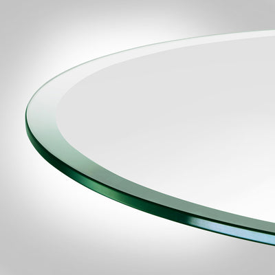 Dulles Glass 36" Round 1/2 In Thick Glass Table Top with Beveled Edge (Open Box)