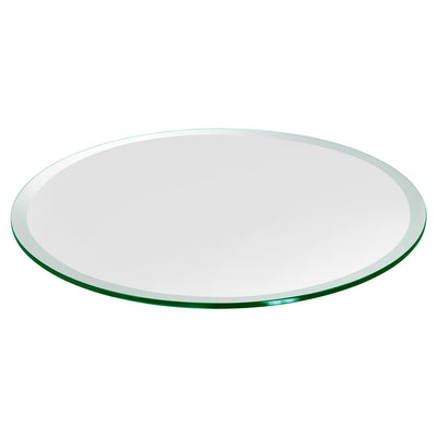 Dulles Glass 36" Round 1/2 In Thick Glass Table Top with Beveled Edge (Open Box)