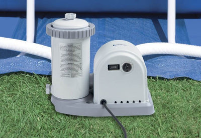 Intex 1500 GPH Easy Set Swimming Pool Filter Pump w/ GFCI & V-Trap Vac Vacuum