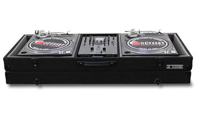 Odyssey Universal 10" Format DJ Mixer & 2 Battle Position Turntable Coffin Case