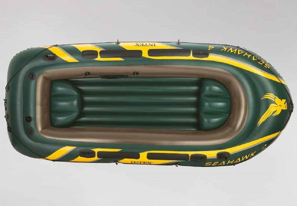 Intex Seahawk 4 Inflatable Boat Set + Oars/Pump/Motor Mount | 68351E+ 68624E