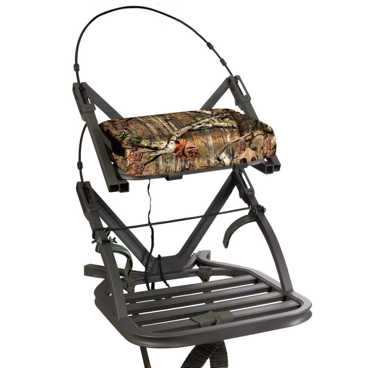 Summit Openshot SD Self Climbing Deer Hunting Mossy Oak Treestand + Bow Holder