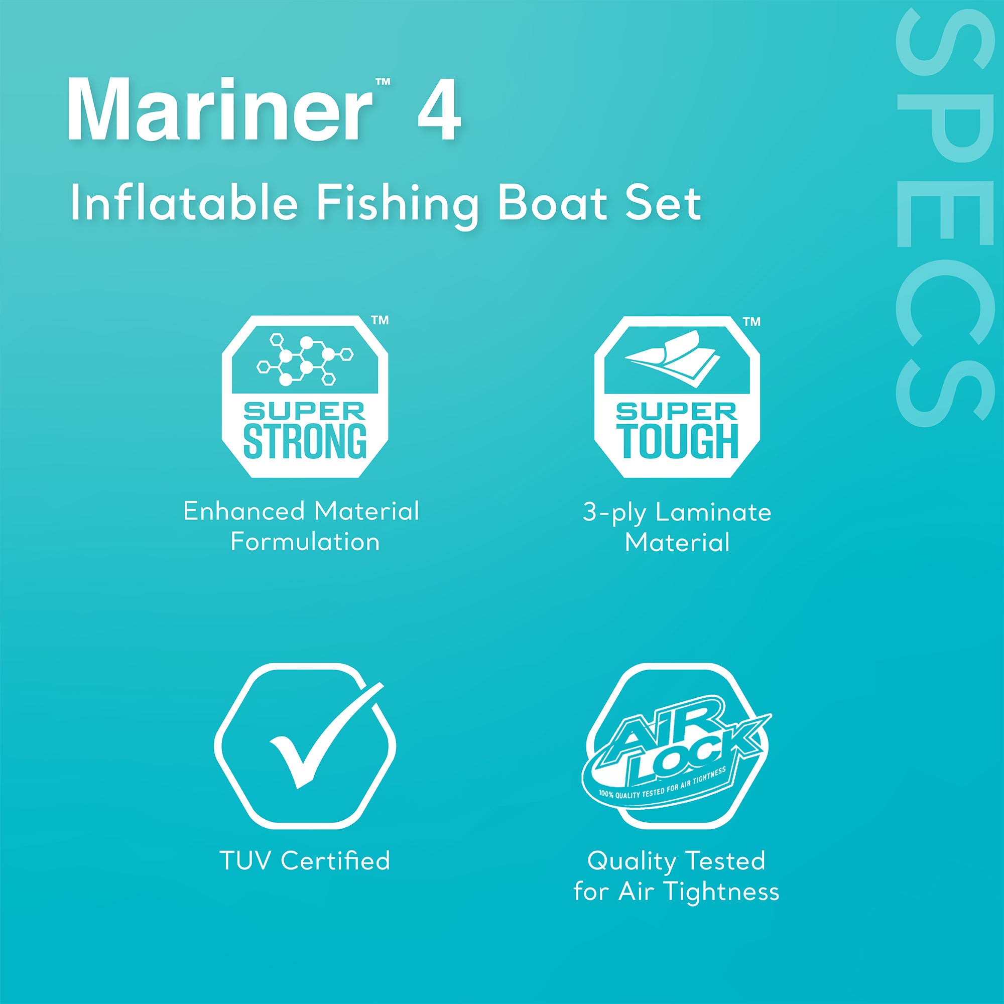 Intex Mariner 4 Inflatable Raft River/Lake Dinghy Boat Set & Motor Mount Kit - VMInnovations