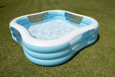 INTEX Swim Center Inflatable Family Swimming Pool + Quick Fill Air Pump
