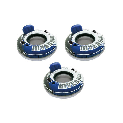 INTEX River Run I Inflatable Floating Tubes (Set of 3) & Quick Fill Air Pump