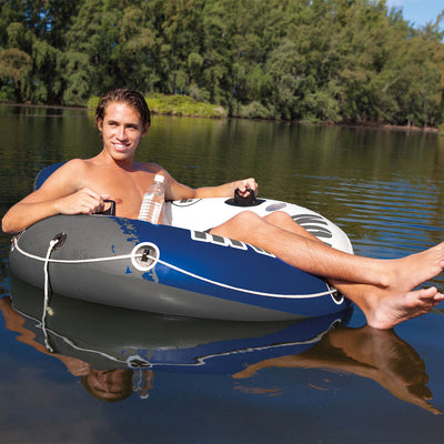 INTEX River Run I Inflatable Floating Tubes (Set of 3) & Quick Fill Air Pump