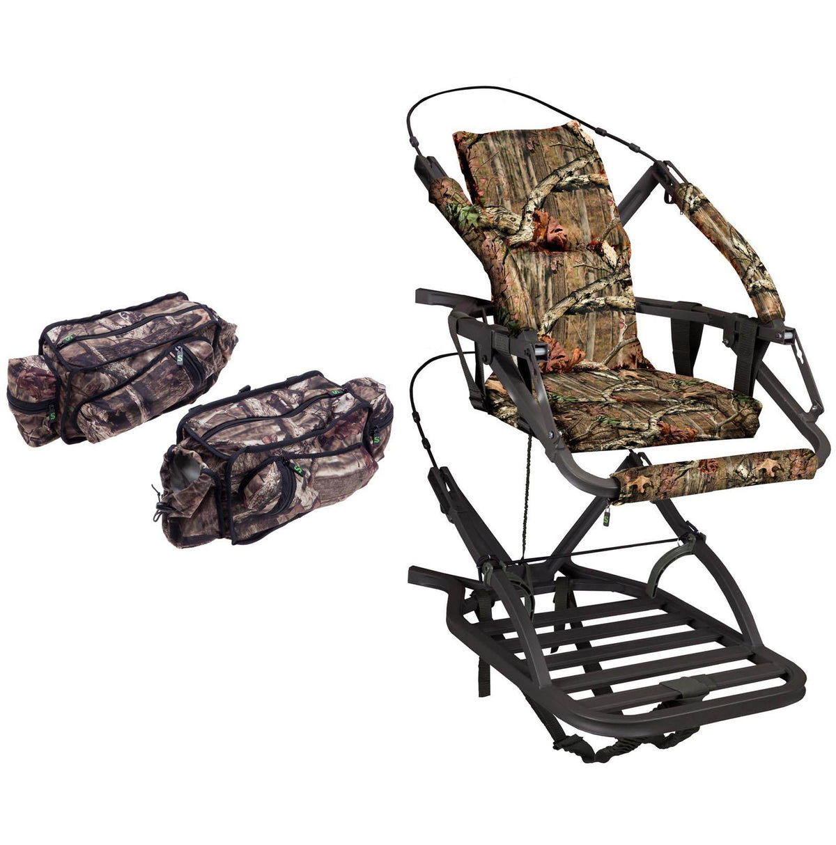 Summit Razor SD Self Climbing Treestand - Deer Hunting + Camo Storage Bags