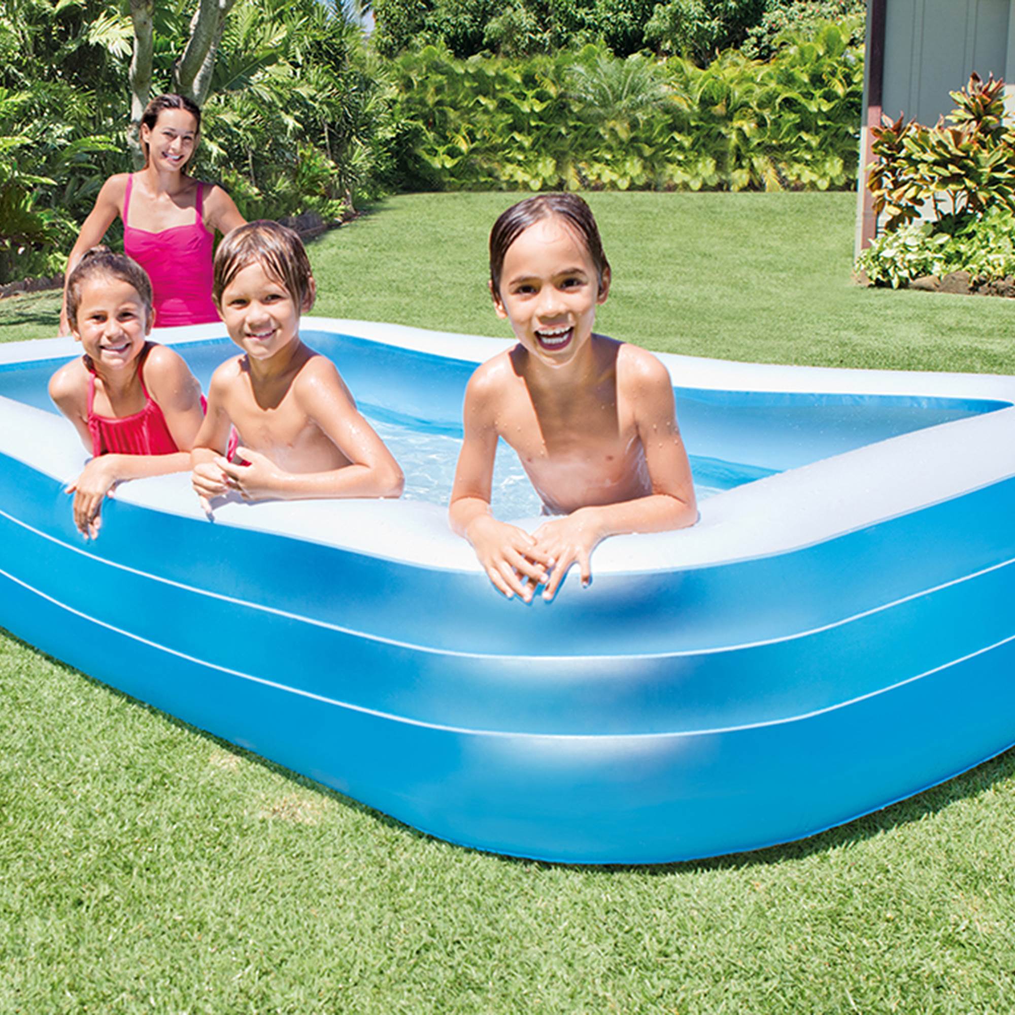 Intex 72in x 120in Swim Center Family Inch Swimming Pool and Quick Fill Air Pump