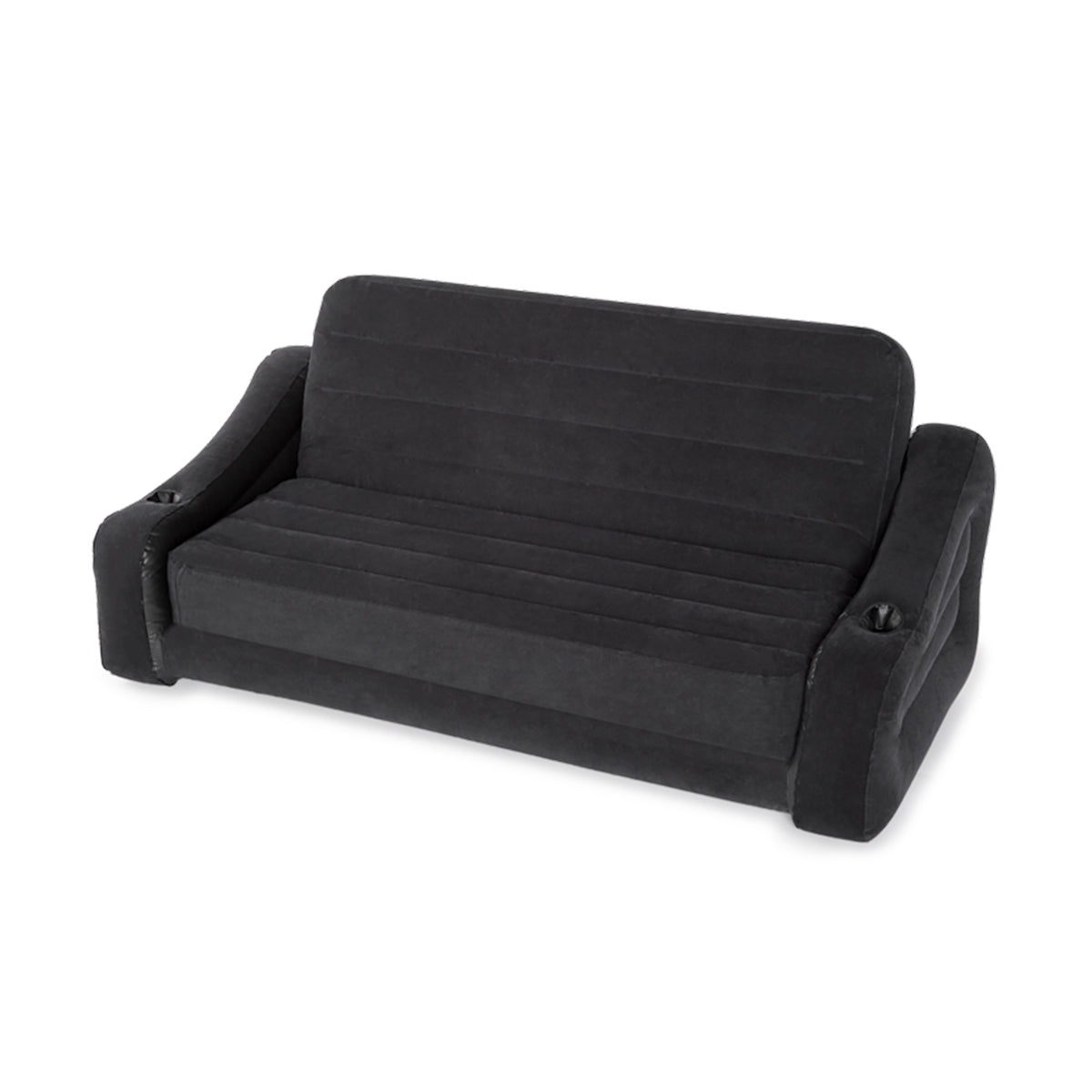 Intex Inflatable Queen Size Pull Out Futon Sofa Couch Sleep Away Bed, Dark Gray