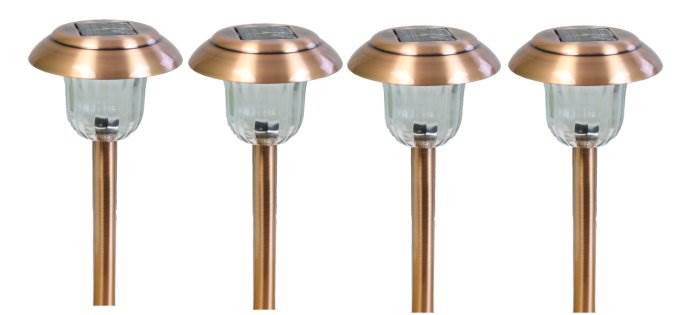 4 Pack MOONRAYS 91391 Solar White LED Garden/Outdoor Lawn Lights Lamp Bronze