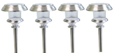 4) MOONRAYS 91354 Solar White LED Garden/Outdoor Lawn Lights Lamp - Open Box