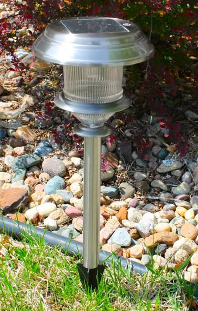 4) MOONRAYS 91354 Solar White LED Garden/Outdoor Lawn Lights Lamp - Open Box