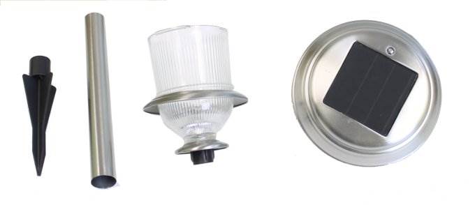4) MOONRAYS 91354 Solar White LED Garden/Outdoor Lawn Lights Lamp - Open Box