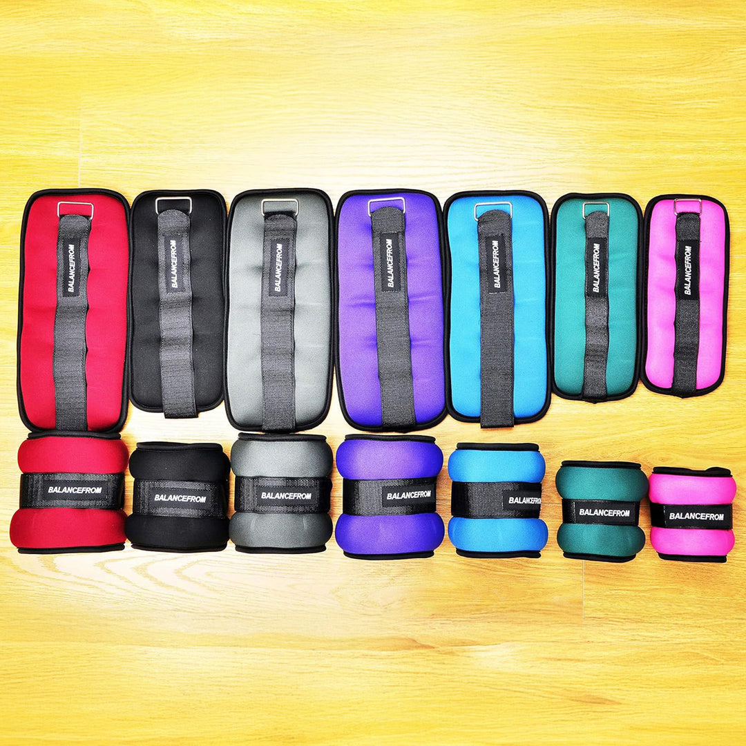 BalanceFrom Fitness Fully Adjustable Ankle, Wrist, Arm or Leg Weights, 3-lb Pair