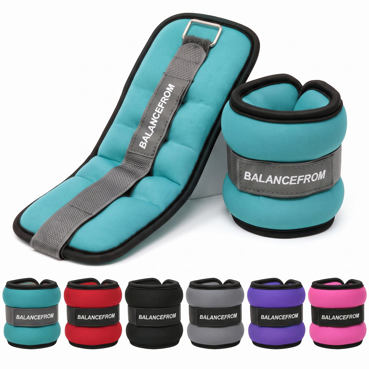 BalanceFrom Fitness Adjustable Ankle, Wrist, Arm or Leg Weights, 3-lb (Open Box)