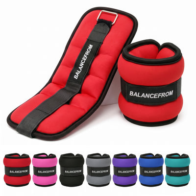 BalanceFrom Fitness Fully Adjustable Ankle, Wrist, Arm, Leg Weights, 10-lb Pair - VMInnovations