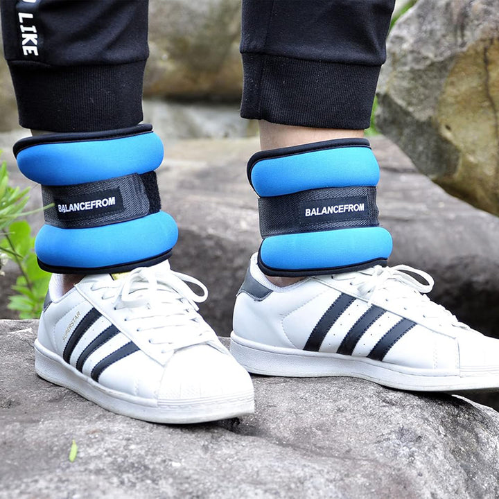 BalanceFrom Fully Adjustable Ankle, Wrist, Arm/Leg Weights, 4-lb Pair (Open Box)