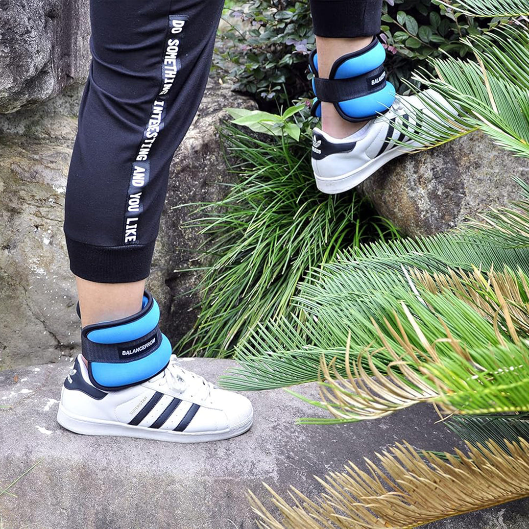 BalanceFrom Fitness Fully Adjustable Ankle, Wrist, Arm or Leg Weights, 8-lb Pair