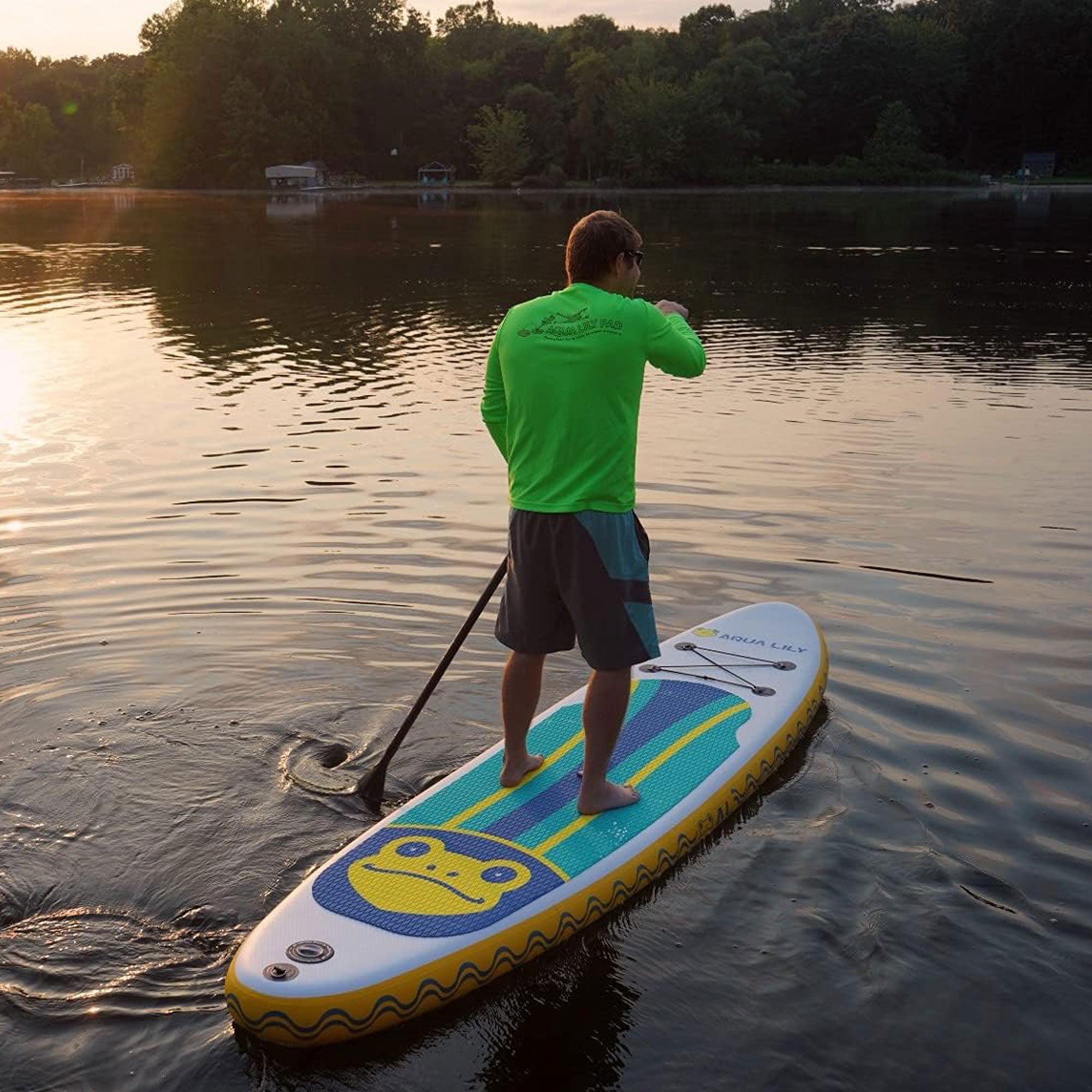 Aqua Lily Pad Inflatable Paddle Board w/Accessories & Carry Bag(Open Box) - VMInnovations