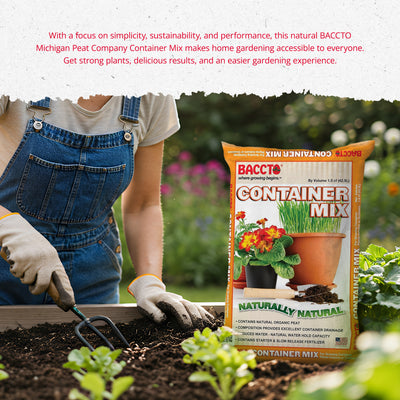 Michigan Peat Company BACCTO Container Planting Mix with Starter, 1.5 Cubic Feet - VMInnovations