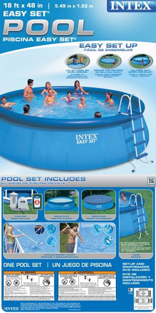 INTEX 18' x 48" Easy Set Swimming Pool Complete Kit w/ 1500 GPH Pump | 56904EG