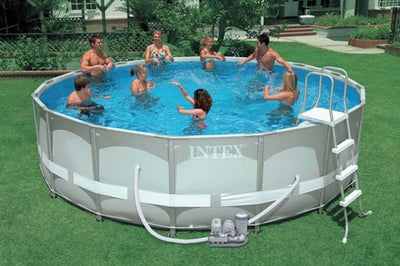 INTEX 16' x 48" Ultra Frame Swimming Pool Set & Saltwater System - Open Box