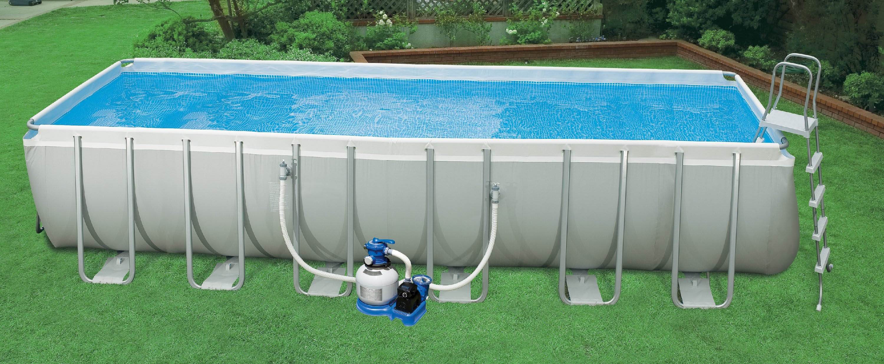INTEX 24' x 12' x 52" Ultra Frame Rectangular Swimming Pool Set - Open Box