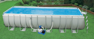 INTEX 24' x 12' x 52" Ultra Frame Rectangular Swimming Pool Set - Open Box