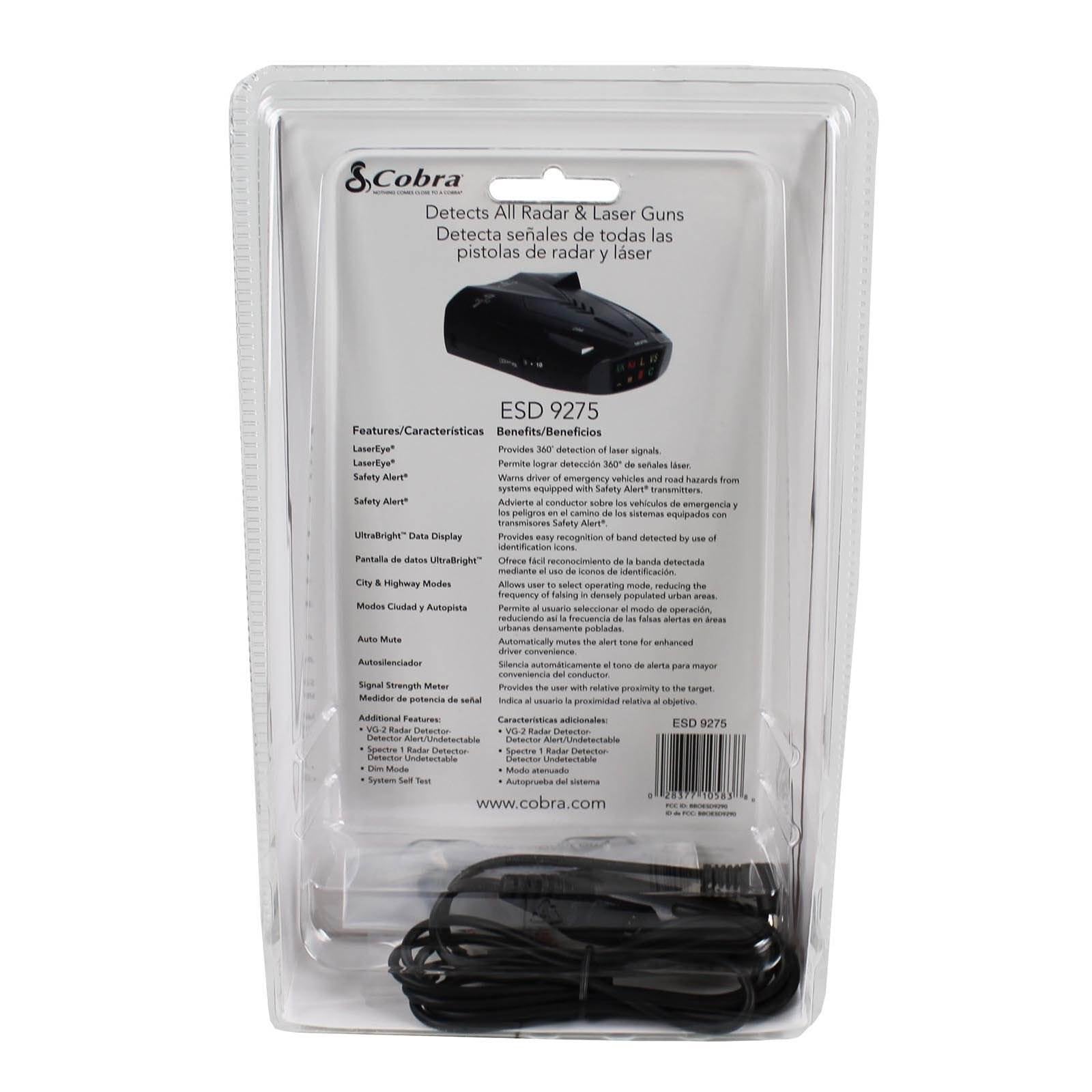 Cobra 9 Band Laser Police Radar Detector with Safety Alert & LaserEye (Used)