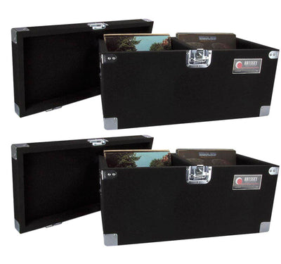 2 Odyssey CLP200P Carpeted Pro DJ Cases w/Detachable Lid - 400 LP Vinyl Records - VMInnovations