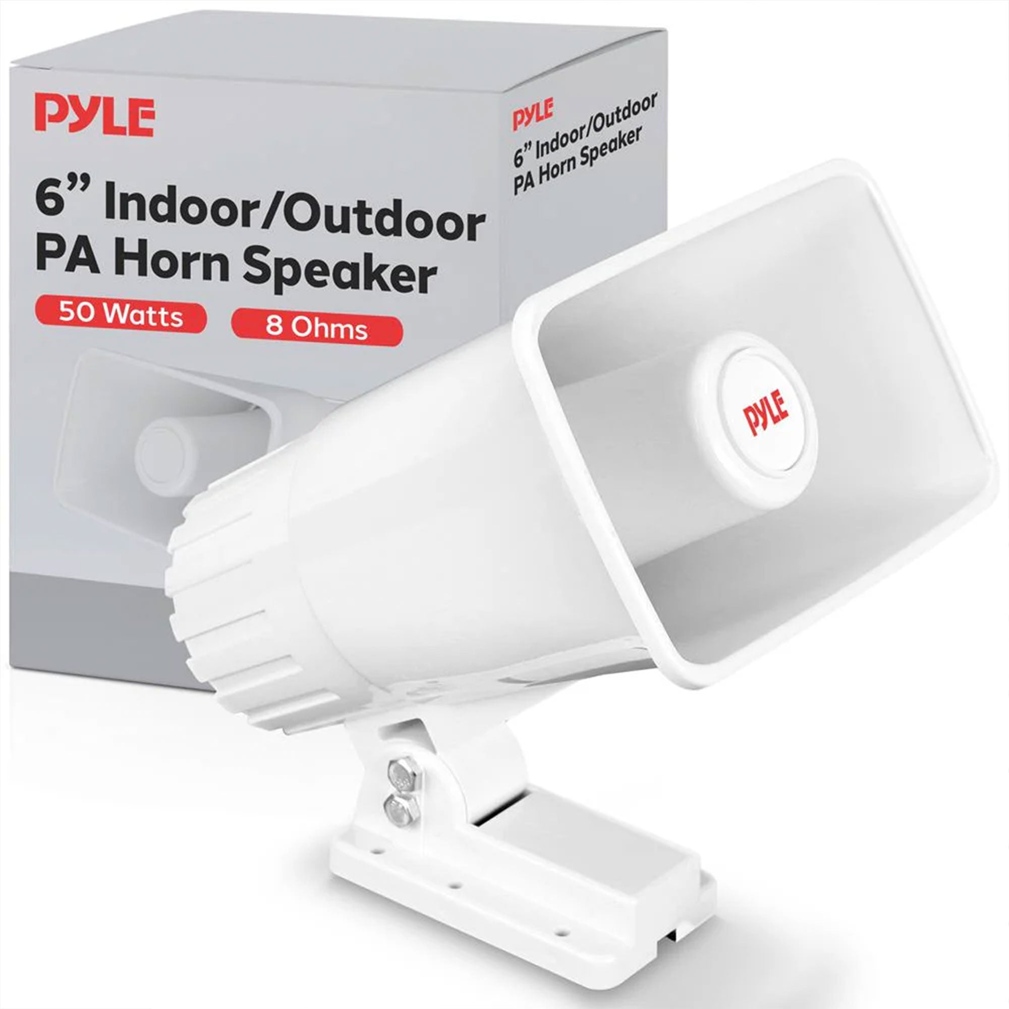 Pyle PHSP4 6" 50W Indoor/Outdoor Waterproof Home PA Speaker 8 Ohm, White - VMInnovations