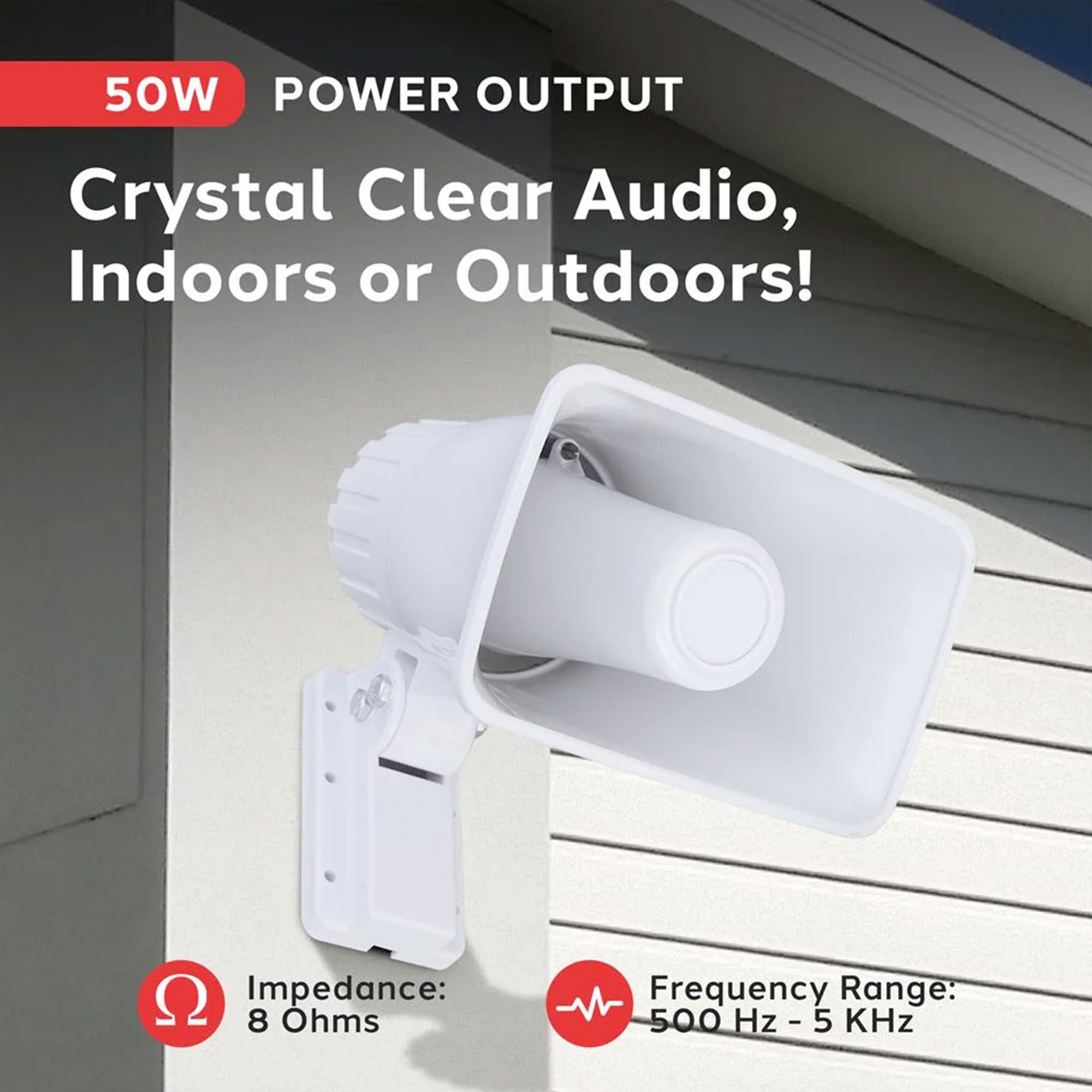 Pyle PHSP4 6" 50W Indoor/Outdoor Waterproof Home PA Speaker 8 Ohm, White - VMInnovations