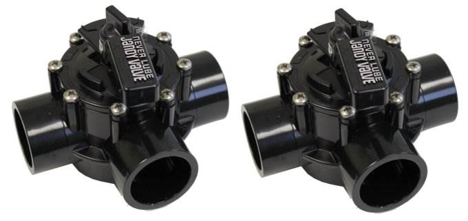 2) New JANDY 4717 2"-2.5" Positive Seal NeverLube Valves 3 Port Plumbing
