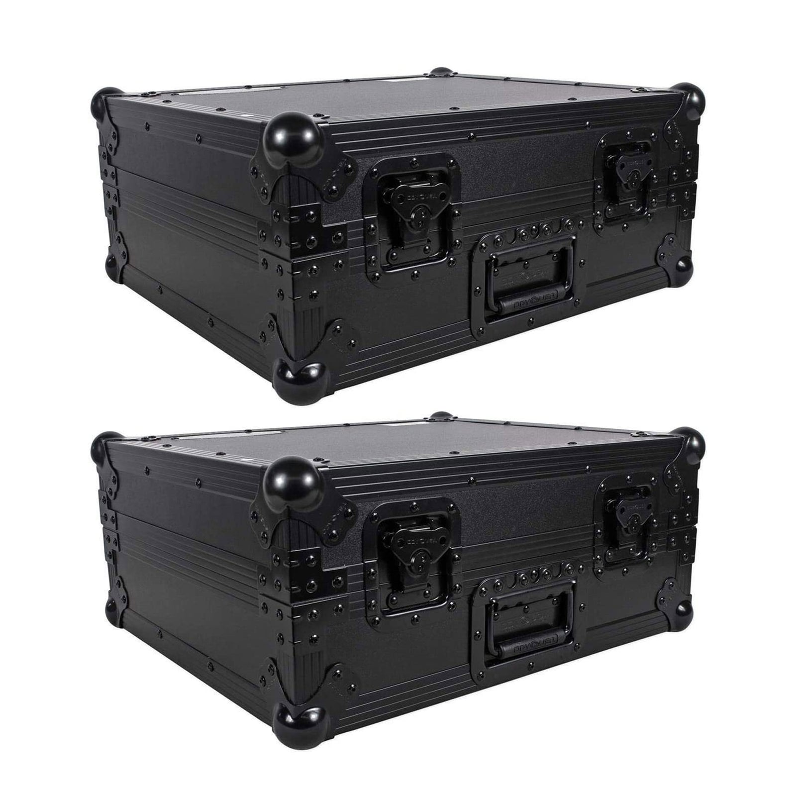 2 Odyssey FZ1200BL Technics 1200 Style Turntable Cases for Numark/Stanton Mixers - VMInnovations