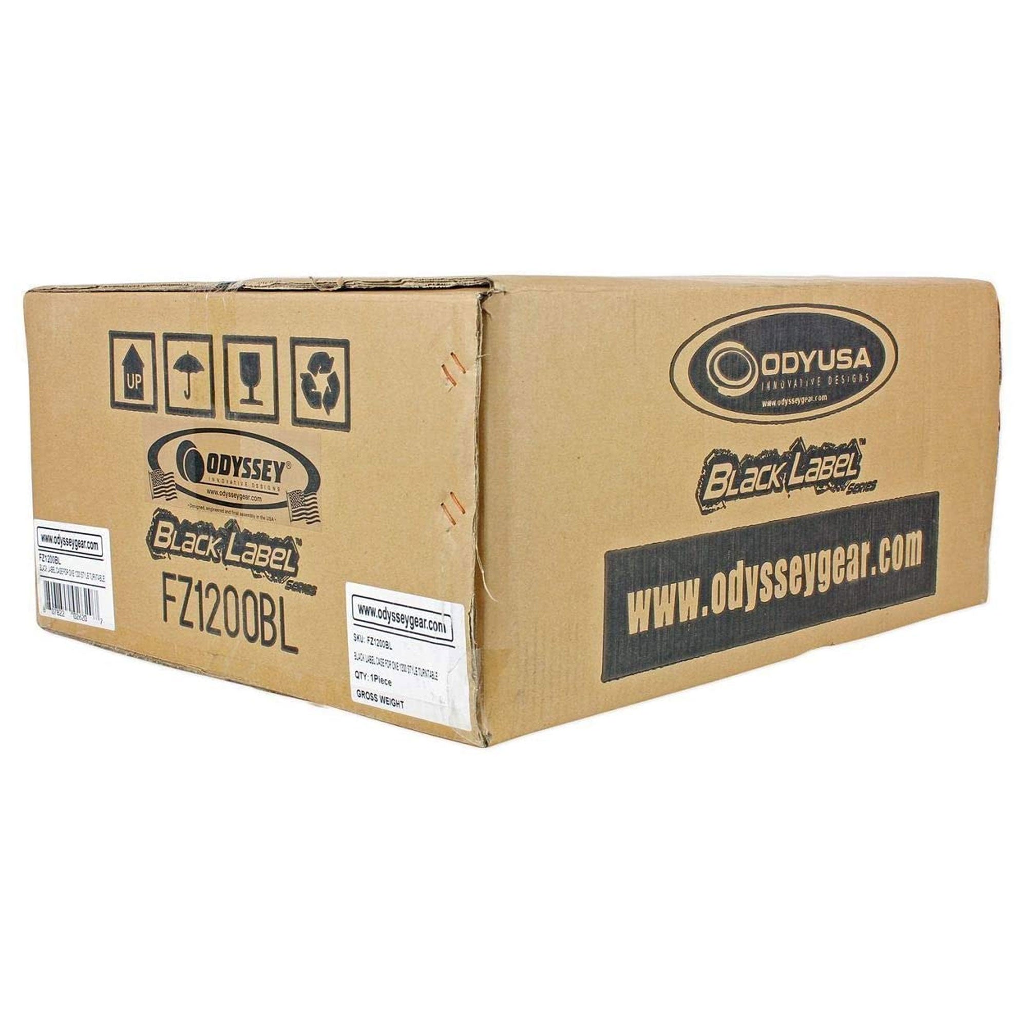 2 Odyssey FZ1200BL Technics 1200 Style Turntable Cases for Numark/Stanton Mixers - VMInnovations