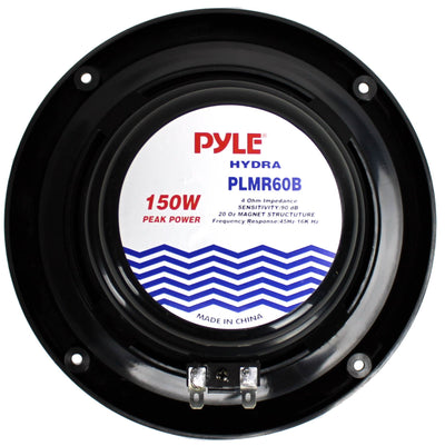 4) PYLE PLMR60B 6.5" 300W Marine/Boat Dual Cone Waterproof Speakers TWO PAIR