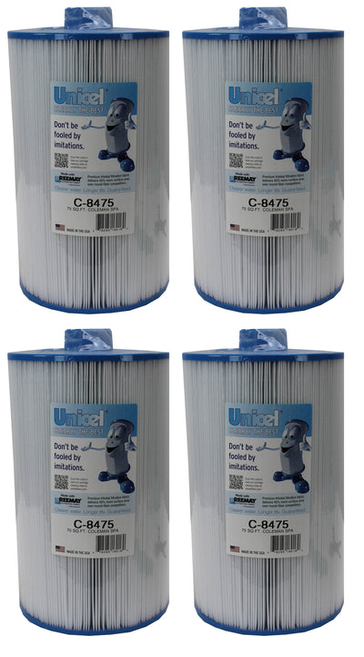 4) Unicel C-8475 Coleman Maax Spas Replacement Filter Cartridges 75 Sq Ft Each