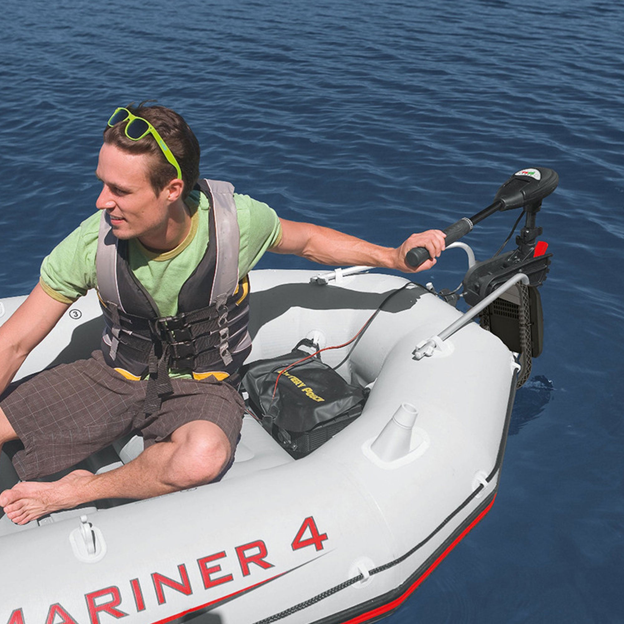 INTEX 12V Transom Mount Boat Eight Speed Trolling Motor | 68631E - VMInnovations
