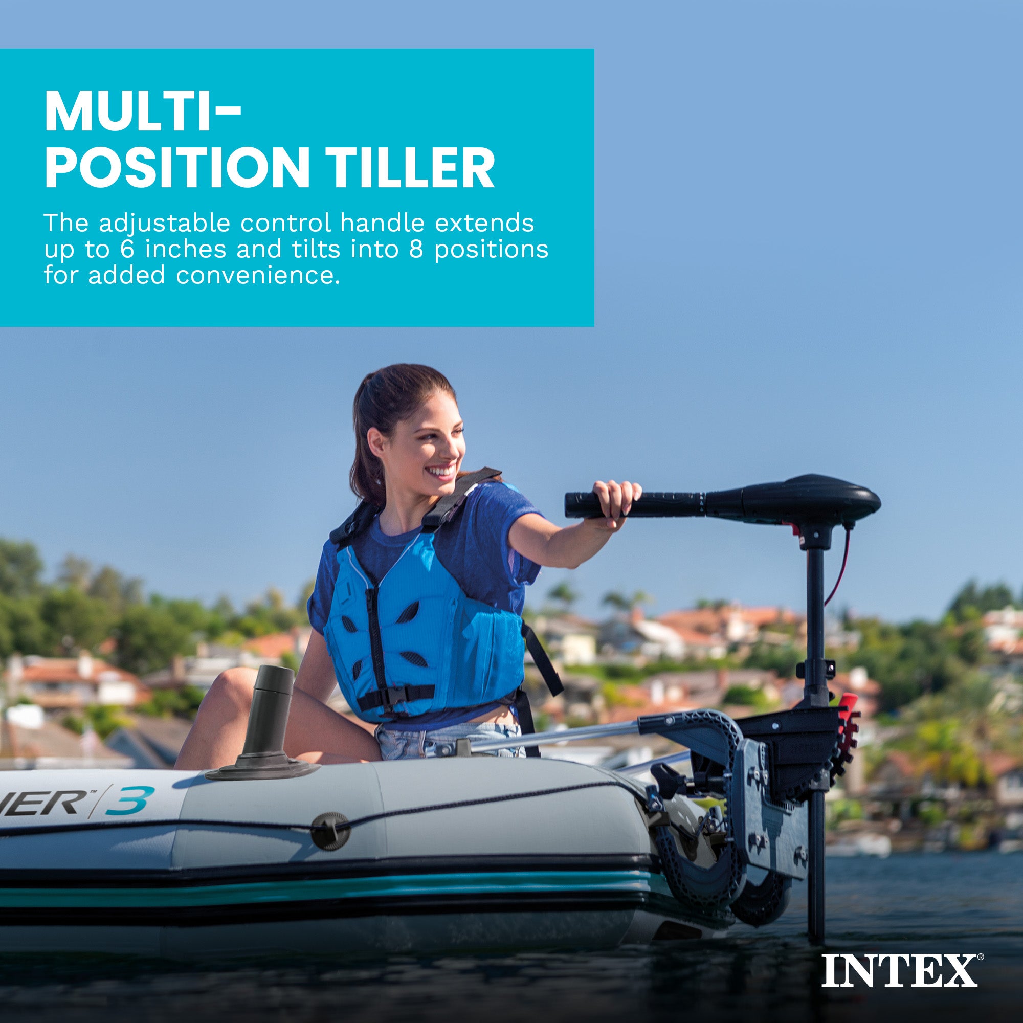 Intex Various Fit 12 Volt Transom Mount Boat Trolling Motor (Open Box)
