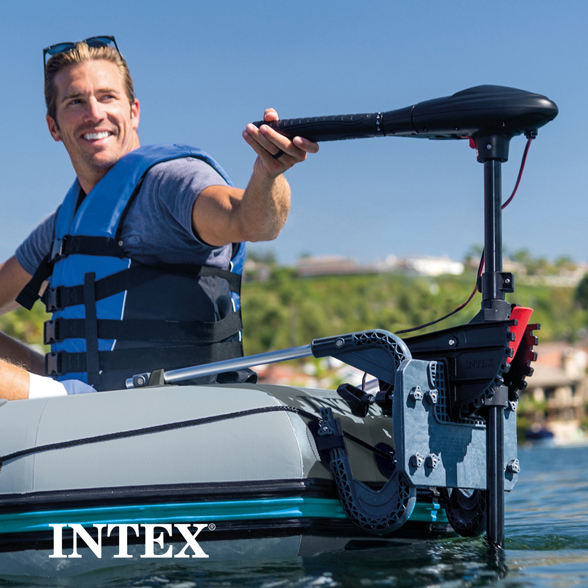 Intex Various Fit 12 Volt Transom Mount Boat Trolling Motor (Open Box)
