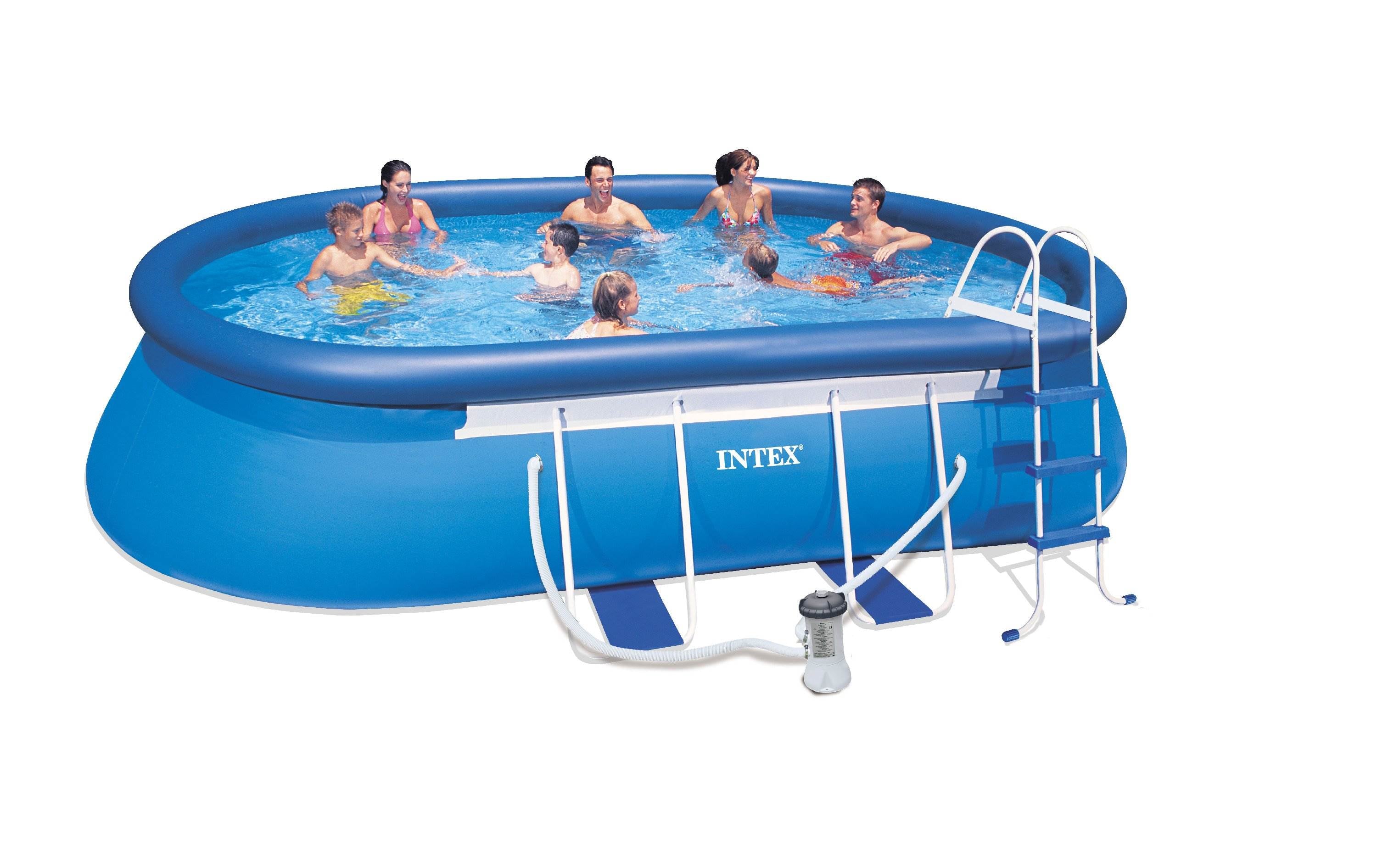 INTEX 18' x 10' x 42" Oval Frame Swimming Set w/ 1000 GPH Filter Pump (Open Box)