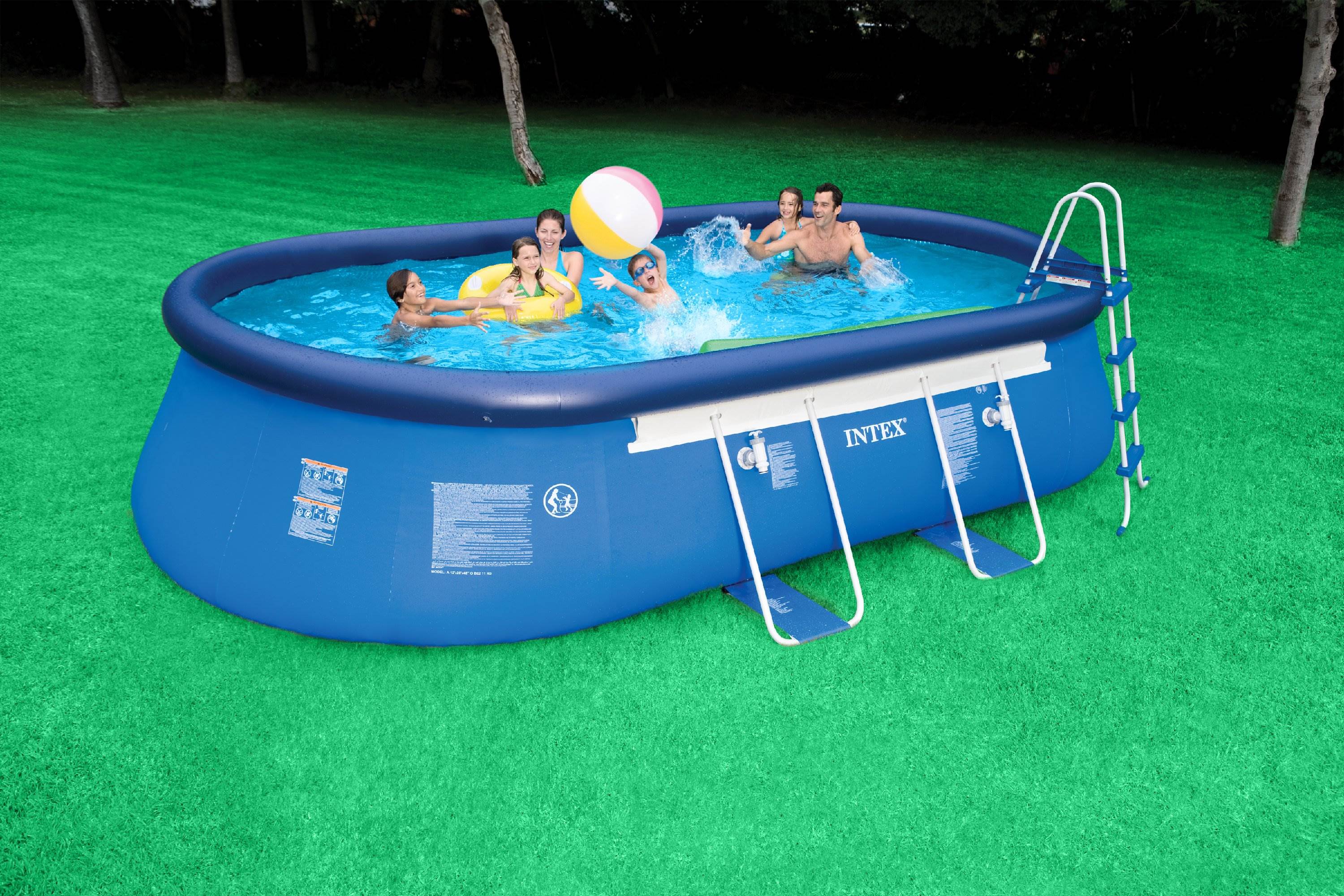 INTEX 18' x 10' x 42" Oval Frame Swimming Set w/ 1000 GPH Filter Pump (Open Box)