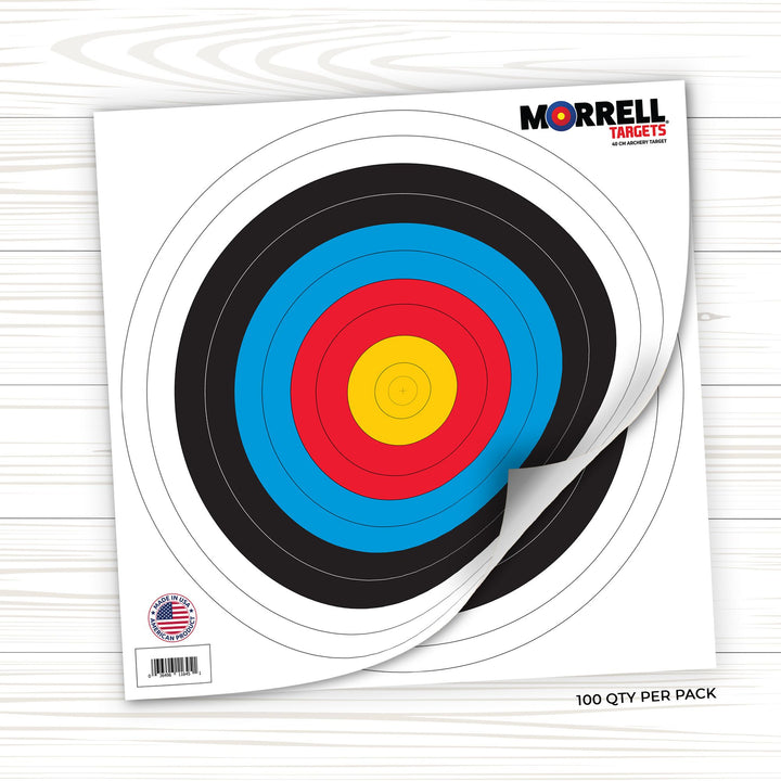 Morrell 40cm Bullseye Paper Face Shooting Targets, 16 x 16 Inches, 100 Count