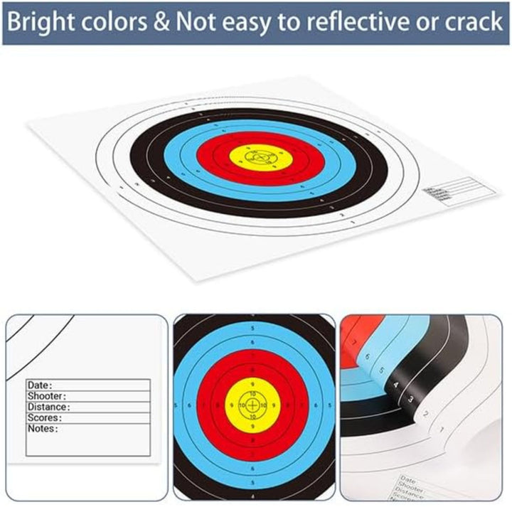 Morrell 40cm Bullseye Paper Face Shooting Targets, 16 x 16 Inches, 100 Count